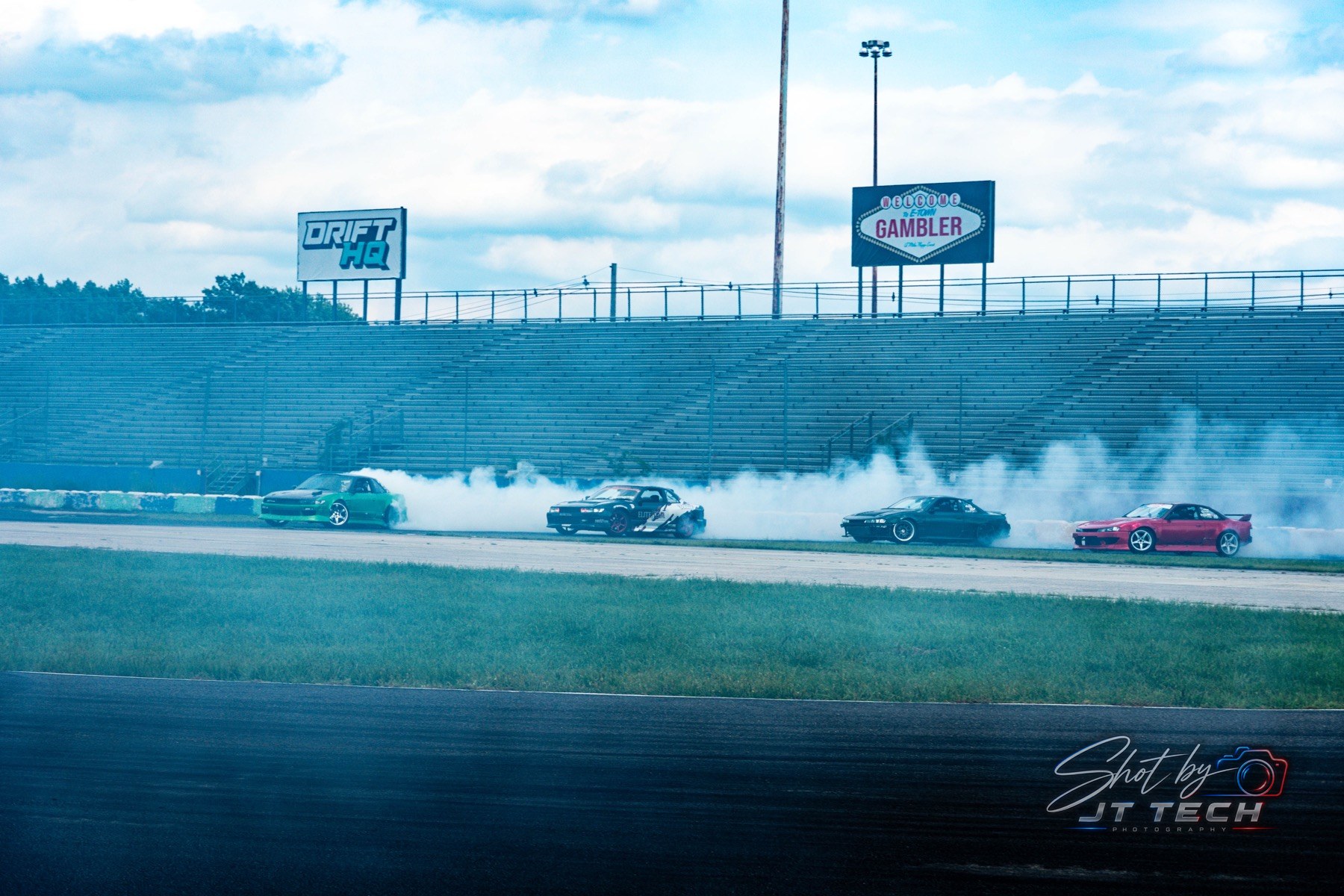 Tire smoke drift photography